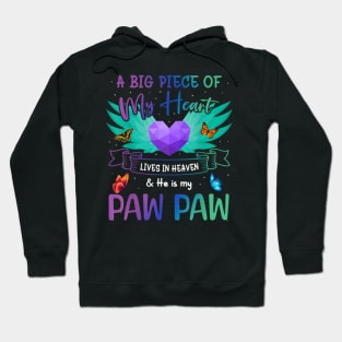 Paw Paw  Birthday to Angel in Heaven Heart Wing Hoodie